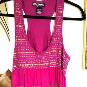 Beautiful Fuschia Embellished Top, Size XL